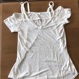 Strappy off shoulder tee